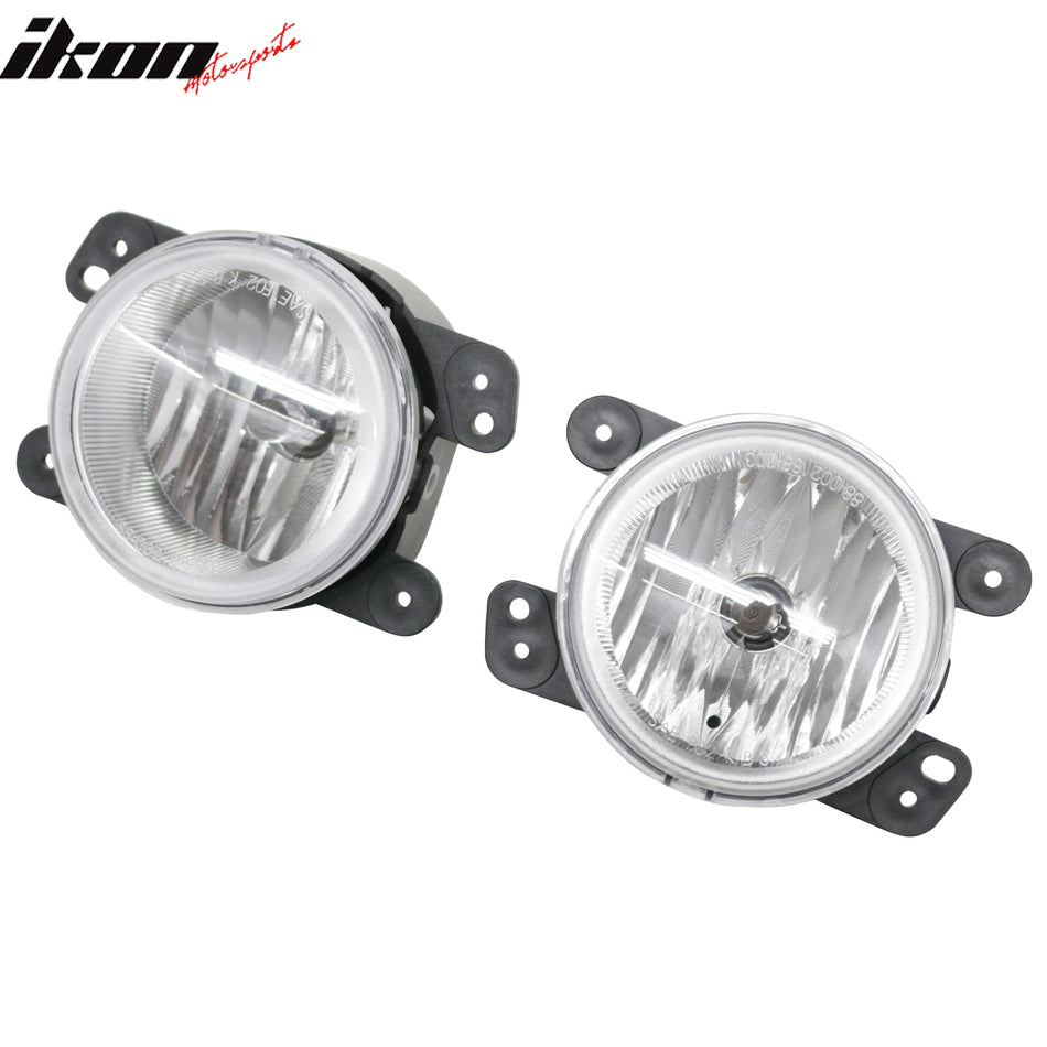 IKON MOTORSPORTS Fog Lights, Compatible with 2005-2008 Dodge Magnum, Black Housing Clear Lens Front Bumper Driving Fog Lamp, Pair