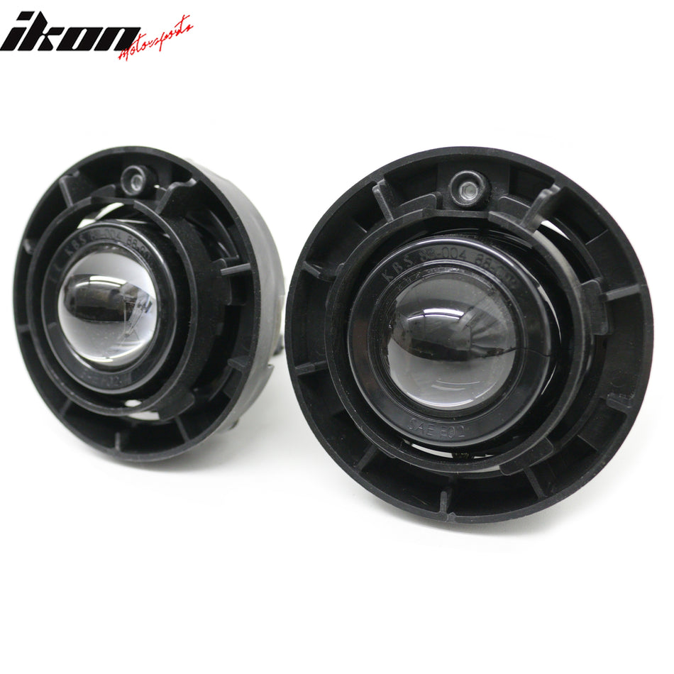 IKON MOTORSPORTS Fog Lights, Compatible with 2005-2009 Pontiac G6m, Black Housing Clear Lens Front Bumper Driving Fog Lamp, Pair