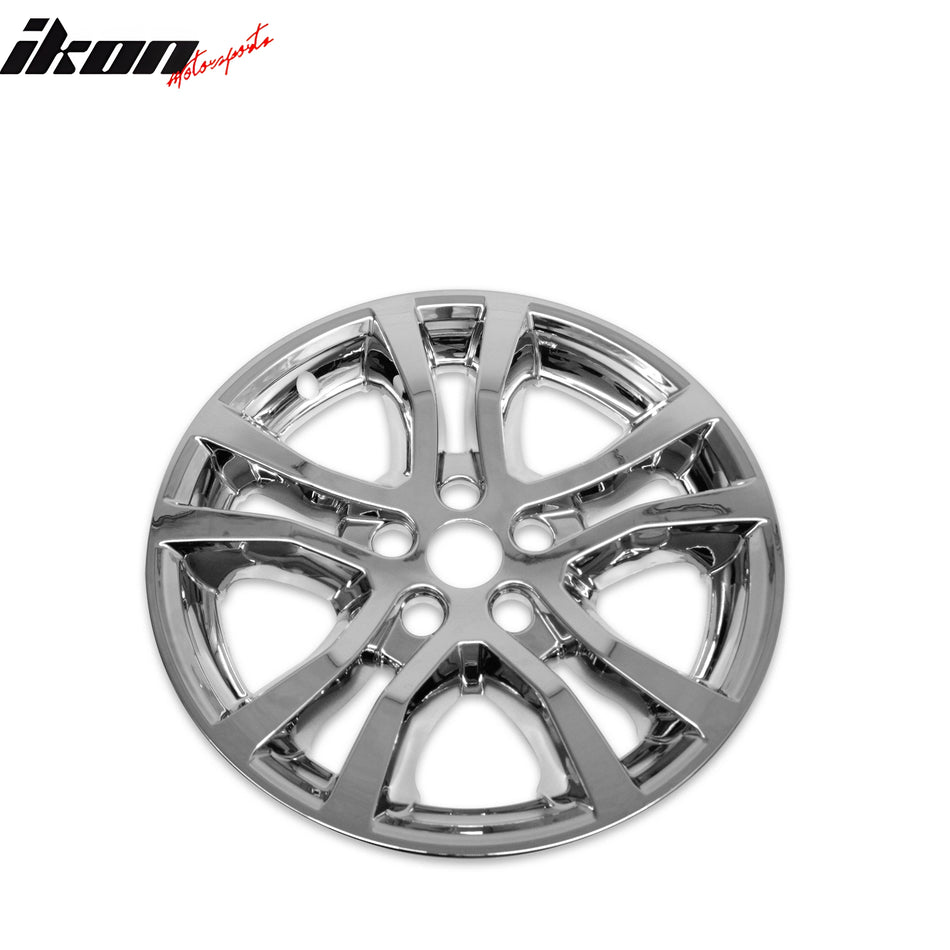 IKON MOTORSPORTS 18 inch Wheel Cover Hubcaps, Compatible with 2013-2015 Chevrolet Camaro, Chrome ABS Plastic Car Hub Caps Replacement Wheel Skin Rim Covers, 4 Pack