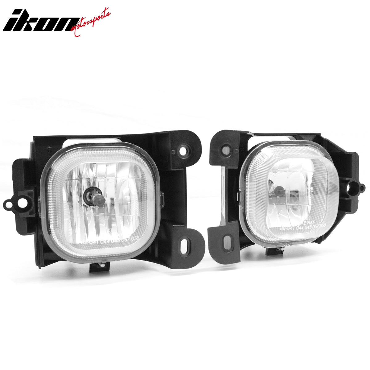 IKON MOTORSPORTS Fog Lights, Compatible with 2004-2005 Ford Rangerm, Black Housing Clear Lens Front Bumper Driving Fog Lamp, Pair