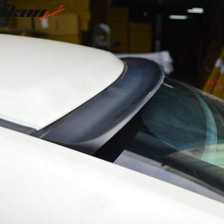 Roof Spoiler Compatible With 2006-2011 BMW E90, 3-Series 4Dr Sedan Unpainted Black Roof Spoiler PUF Other Color Available, by IKON MOTORSPORTS, 2007 2008 2009 2010