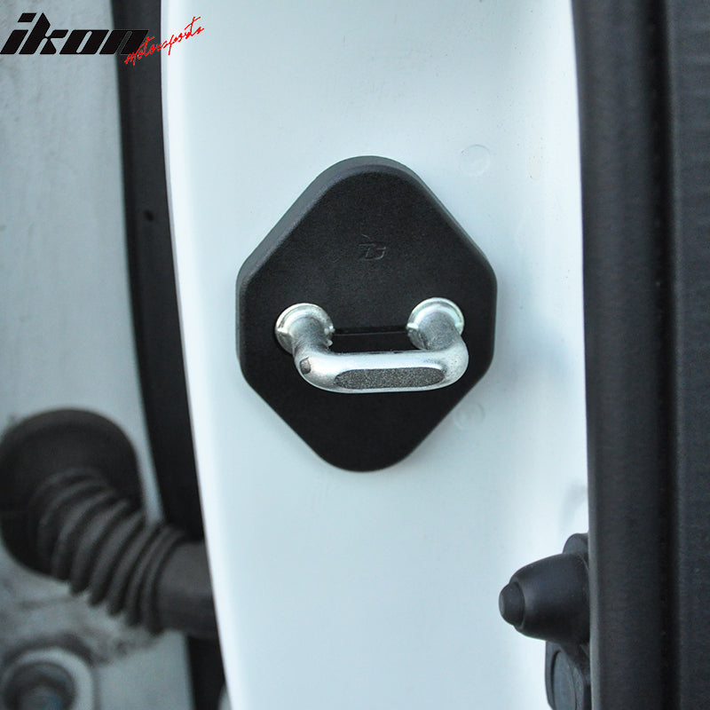 Bracket Cover Compatible With Honda Toyota, PP Polypropylene Black Door Latch Striker Catch Bracket Cover Cap By IKON MOTORSPORTS