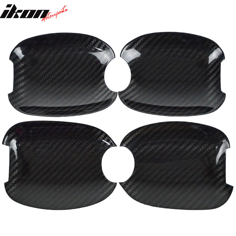 IKON MOTORSPORTS, Door Cup Cover Compatible With 2015-2021 Subaru WRX & STI , Matte Carbon Fiber Factory Style Door Handle Cover, 2016 2017