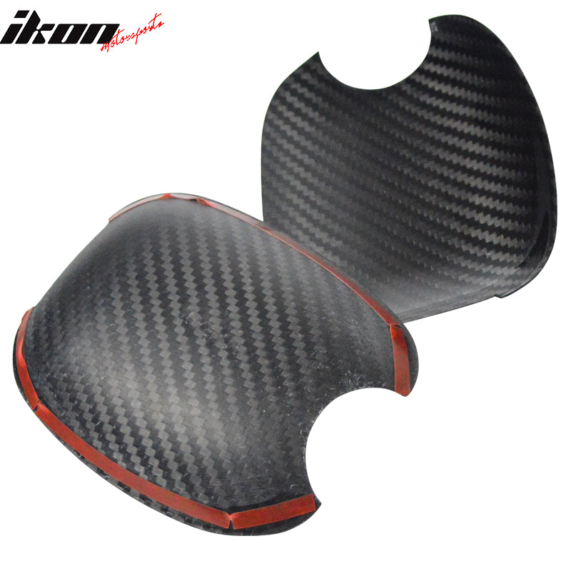 IKON MOTORSPORTS, Door Cup Cover Compatible With 2015-2021 Subaru WRX & STI , Matte Carbon Fiber Factory Style Door Handle Cover, 2016 2017