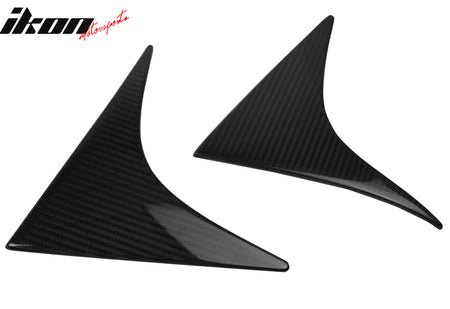 IKON MOTORSPORTS Rear Spoiler Triangle Trim Cover, Compatible with 2012-2016 Mazda CX-5, Carbon Fiber CF Exterior Rear Spoiler Side Window Triangle Cover Strip Decor Trim 2PCS