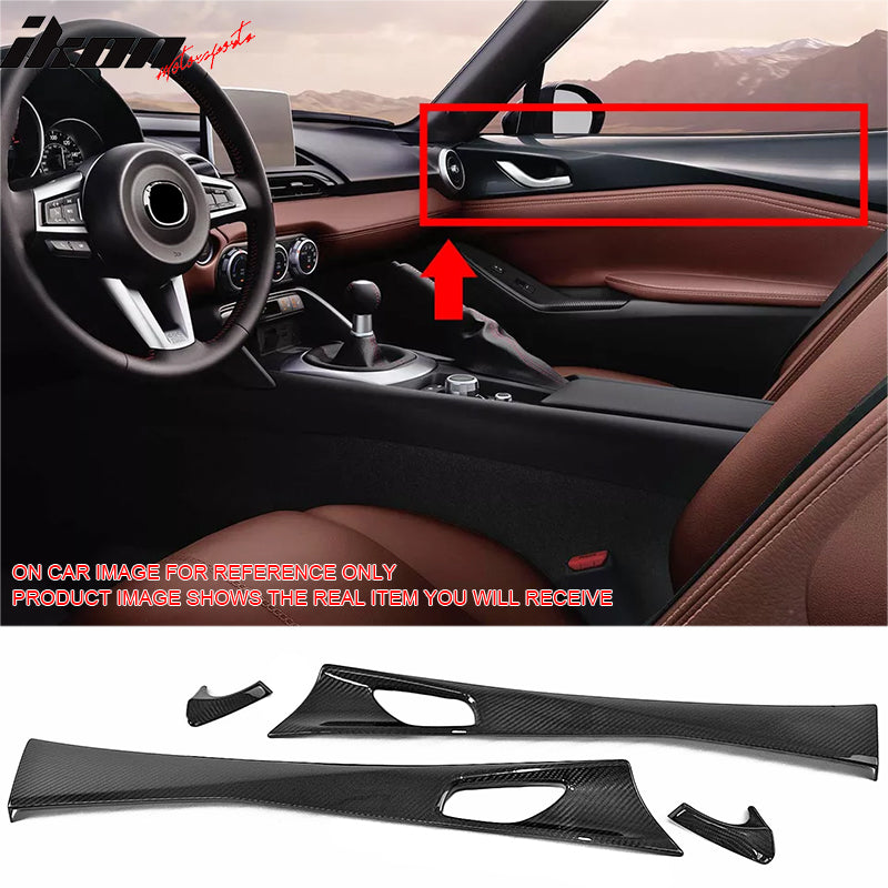 2016-2024 Mazda MX-5 Miata Carbon Fiber 4PCS Interior Door Panel Trim