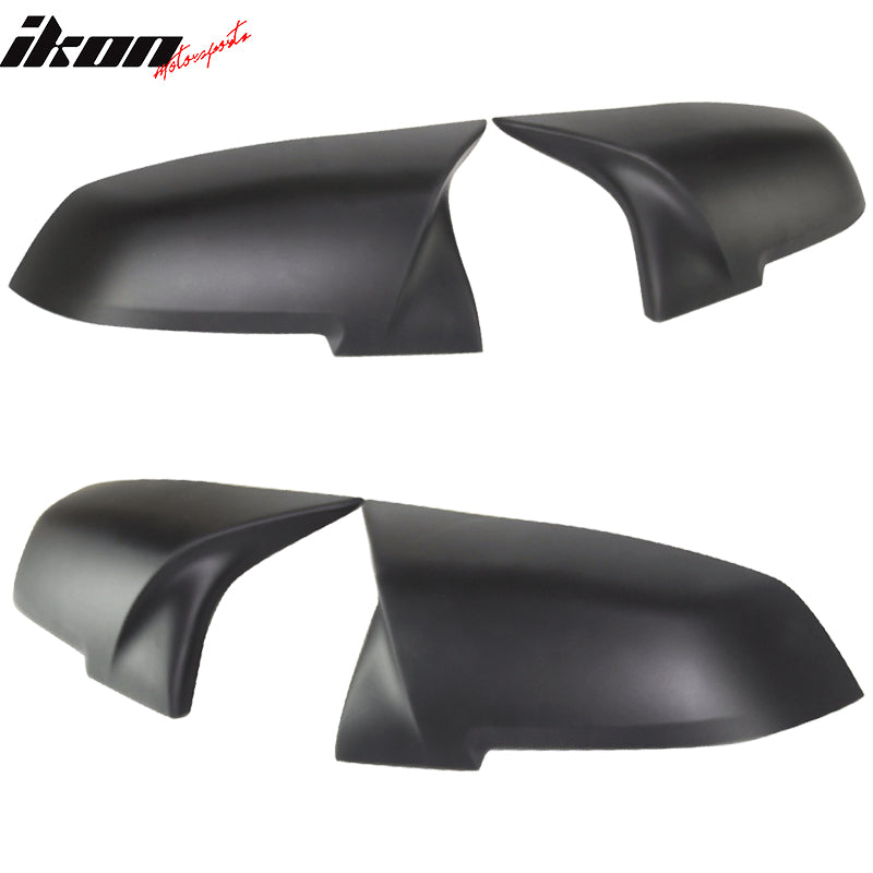 Mirror Cover Compatible With 2013-2018 BMW F31 3 Series 5 Dr Sports Wagon, Primer Matte Black Side Rear View Mirror Cover Trim by IKON MOTORSPORTS