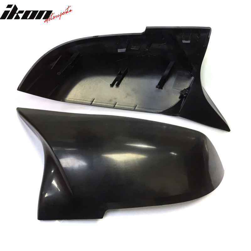 Mirror Cover Compatible With 2012-2018 BMW F21 1 Series 3Dr Hatchback, Primer Matte Black Side Rear View Mirror Cover Trim by IKON MOTORSPORTS