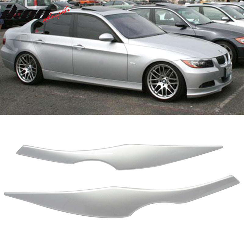 2006-2011 BMW E90 3-Series Sedan Painted #354 Silver Headlight Eyelid