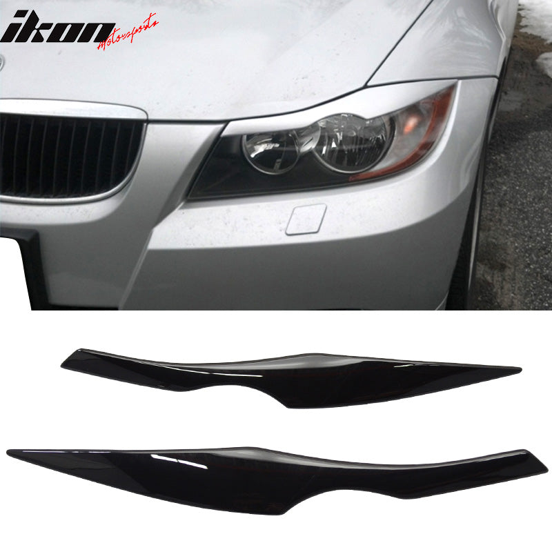 2006-2011 BMW E90 3-Series Sedan Painted #475 Black Headlight Eyelid