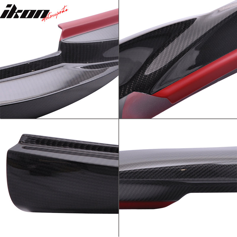 IKON MOTORSPORTS, Front Bumper Lip Compatible With 2012-2014 W204 Sedan , Matte Carbon Fiber Godhand Style Front Lip Spoiler Wing Chin Splitter, 2013