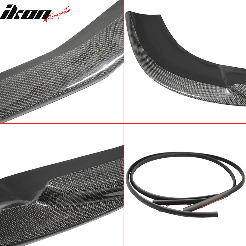 IKON MOTORSPORTS, Front Bumper Lip Compatible With 2012-2014 W204 Sedan , Matte Carbon Fiber Godhand Style Front Lip Spoiler Wing Chin Splitter, 2013