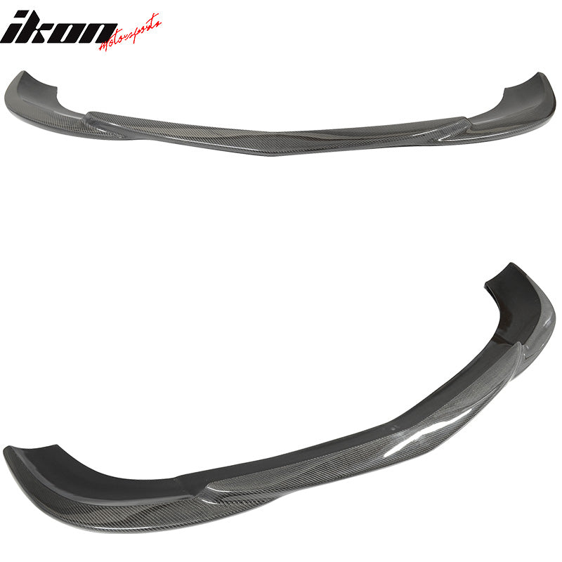 IKON MOTORSPORTS, Front Bumper Lip Compatible With 2012-2014 W204 Sedan , Matte Carbon Fiber Godhand Style Front Lip Spoiler Wing Chin Splitter, 2013