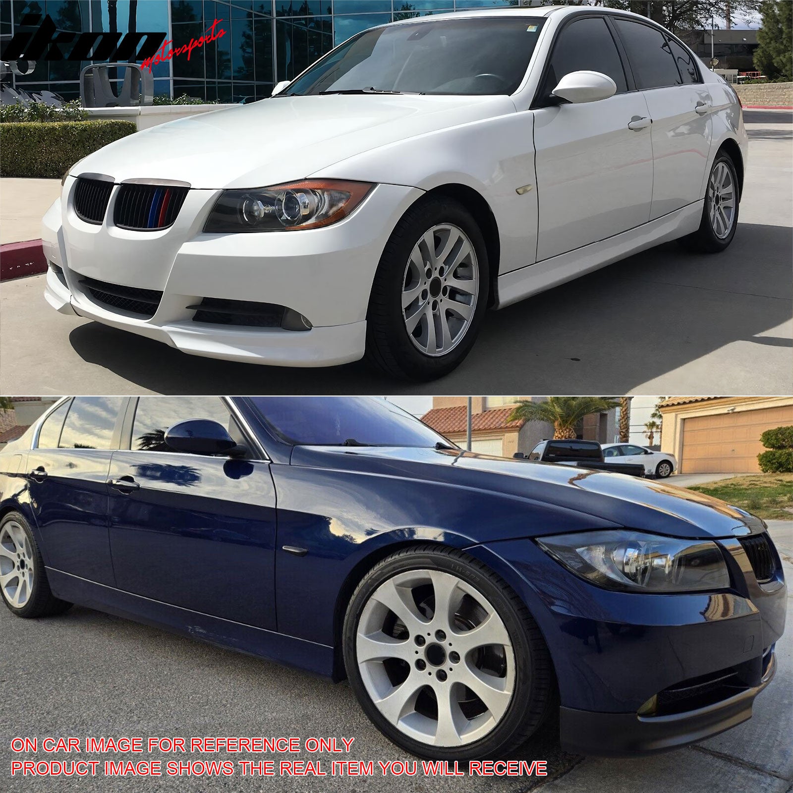 Fits 05-08 BMW E90 3-Series Sedan OE Style Front Lip Splitters Painted #438 Red
