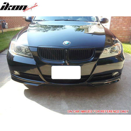 Front Splitter Lip Compatible With 2006-2008 BMW 3 Series E90, Factory Style Unpainted PP Front Splitter Lip Spoiler By IKON MOTORSPORTS, 2007