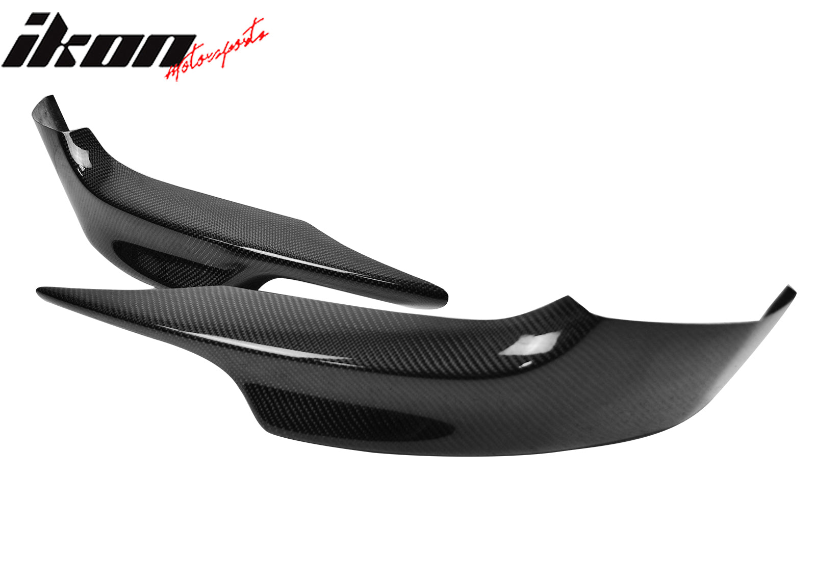 IKON MOTORSPRTS, Front Bumper Lip Splitters Compatible With 2007-2010 BMW E92 3-Series Pre LCI 2-Door Coupe, M-Tech Style Side Corner Protection Spoiler Real Carbon Fiber Valance Canards Trim 2PC