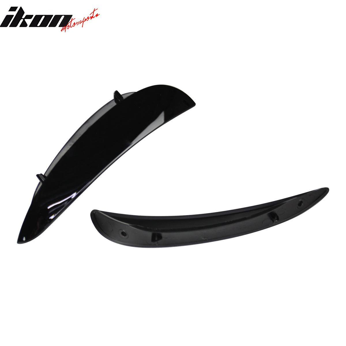 IKON MOTORSPORTS Front Bumper Canard Vent Flaps, Compatible with 2017-2021 Benz W213 E Class 4-Door Sedan with AMG Sport Bumper, AMG Style Painted #040 Black ABS Air Vent Corner Flap Cover Trim 2PCS