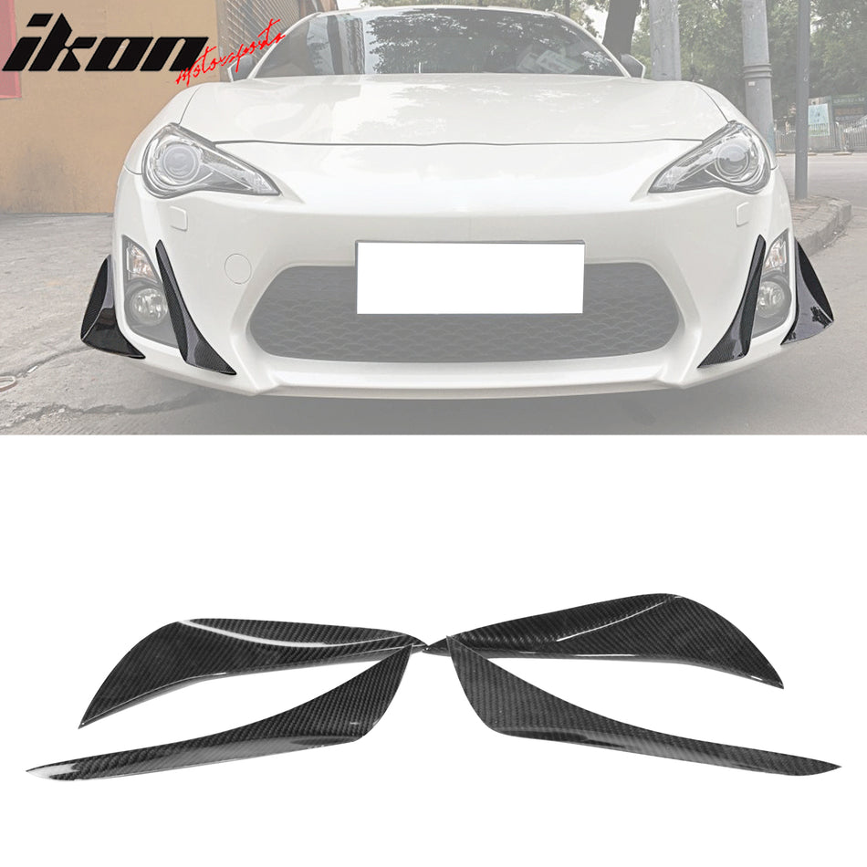 2017-2020 Subaru BRZ Toyota 86 GT86 Front Bumper Canards Carbon Fiber