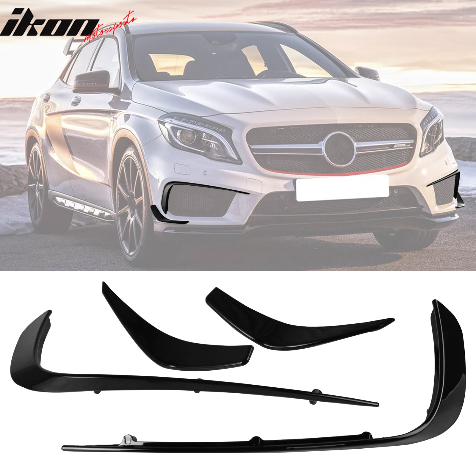 IKON MOTORSPORTS Front Bumper Canard Vent Flaps, Compatible with 2014 ...