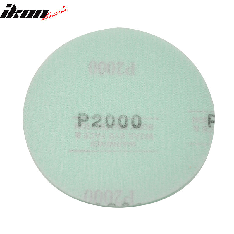 Disc 2000 Grit 5 inch Round PSA Green Auto Sanding Paper Sheets Repair Sand Velcro 10Pcs Other Grit No. Available By IKON MOTORSPORTS