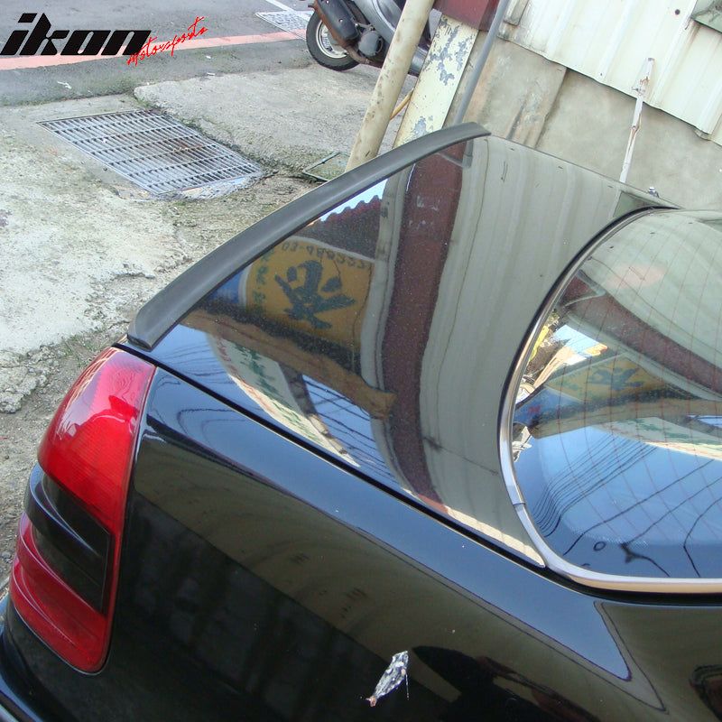 Trunk Spoiler Compatible With 2001-2007 Benz C Class W203 4Dr, Unpainted Black - PUF - Other Color Available Rear Roof Tail Spoiler Wing by IKON MOTORSPORTS, 2002 2003 2004 2005 2006