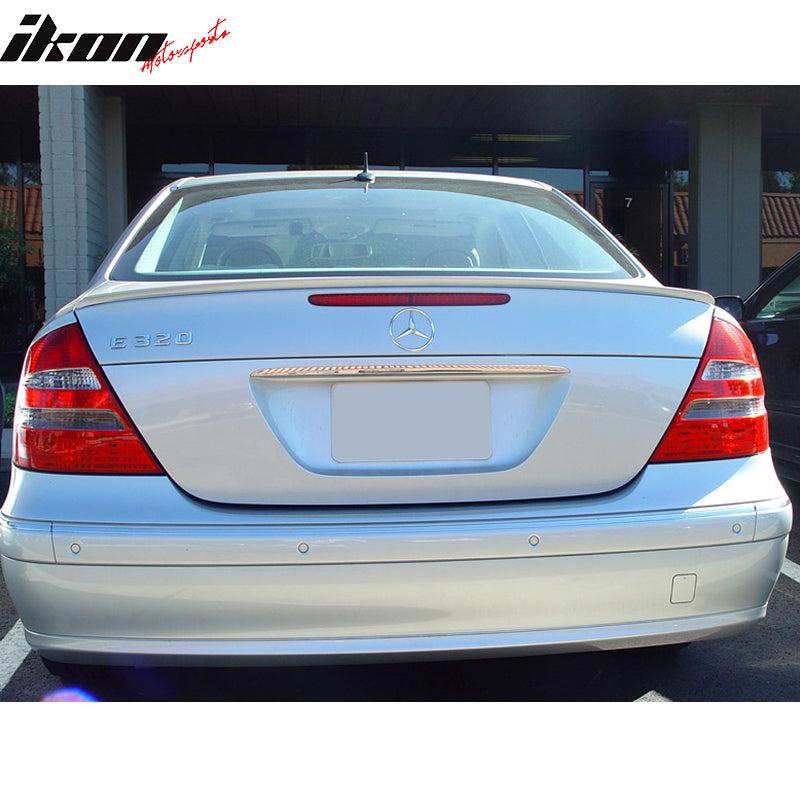 Trunk Spoiler Compatible With 1995-2001 Benz E Class W210, Unpainted Black - PUF - Other Color Available Rear Roof Tail Spoiler Wing by IKON MOTORSPORTS, 1996 1997 1998 1999 2000