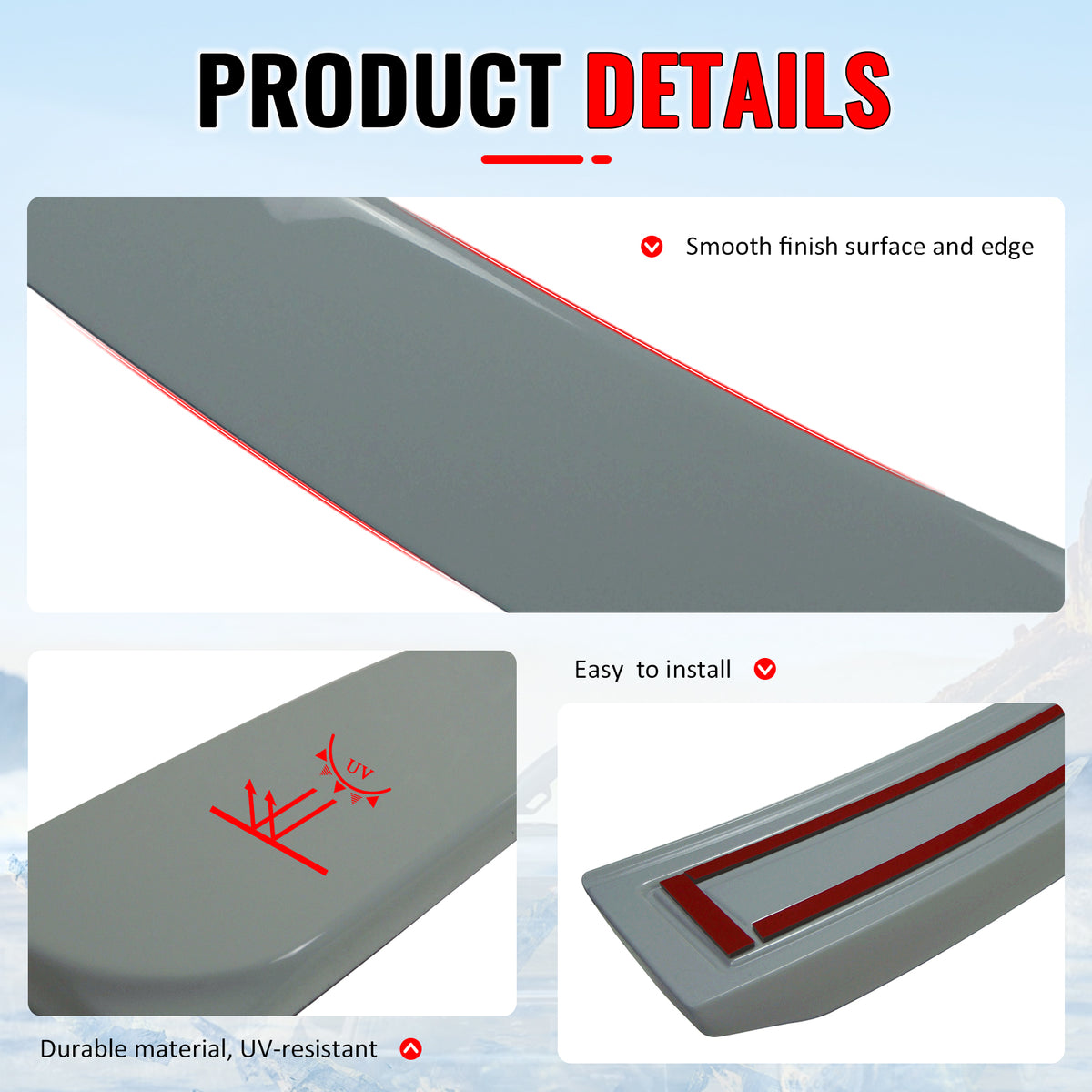 Fits 02-08 BMW E65 E66 7-Series Sedan Painted #300 White Roof Spoiler AC Style