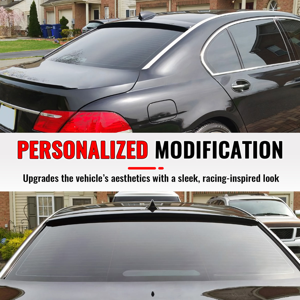 Fits 02-08 BMW E65 E66 7-Series Sedan Painted #300 White Roof Spoiler AC Style