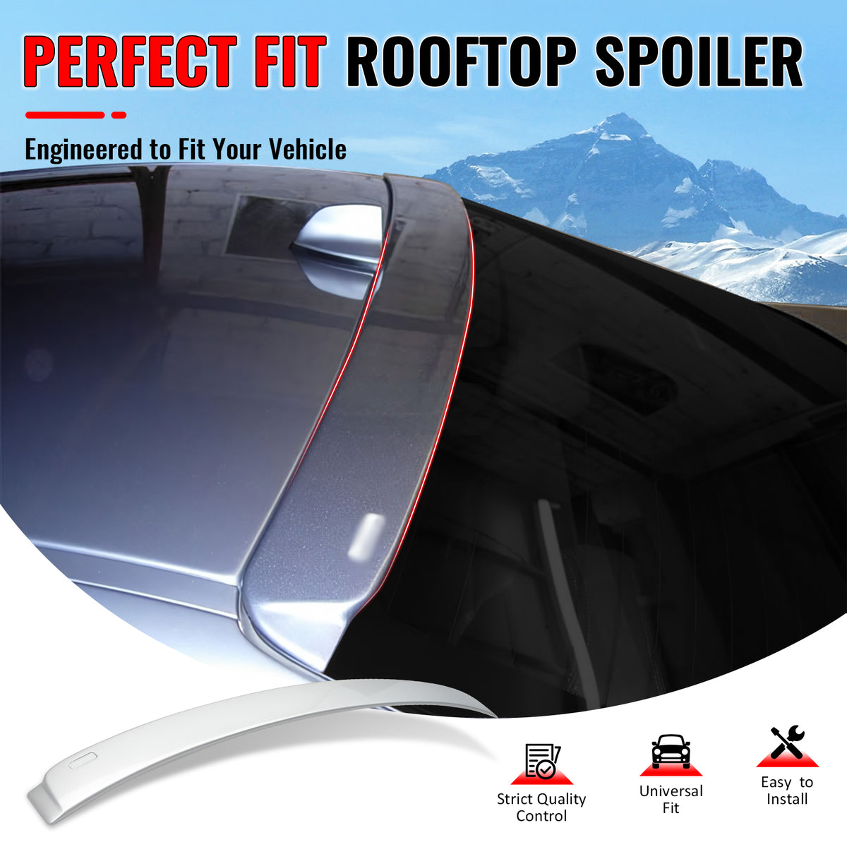 IKON MOTORSPORTS, Rear Window Roof Spoiler Compatible with 2006-2011 BMW 3 Series E90 Sedan 4-Door, AC Style Painted #354 Titanium Silver Metallic ABS Top Roofline Windshield Visor Spoiler Wing