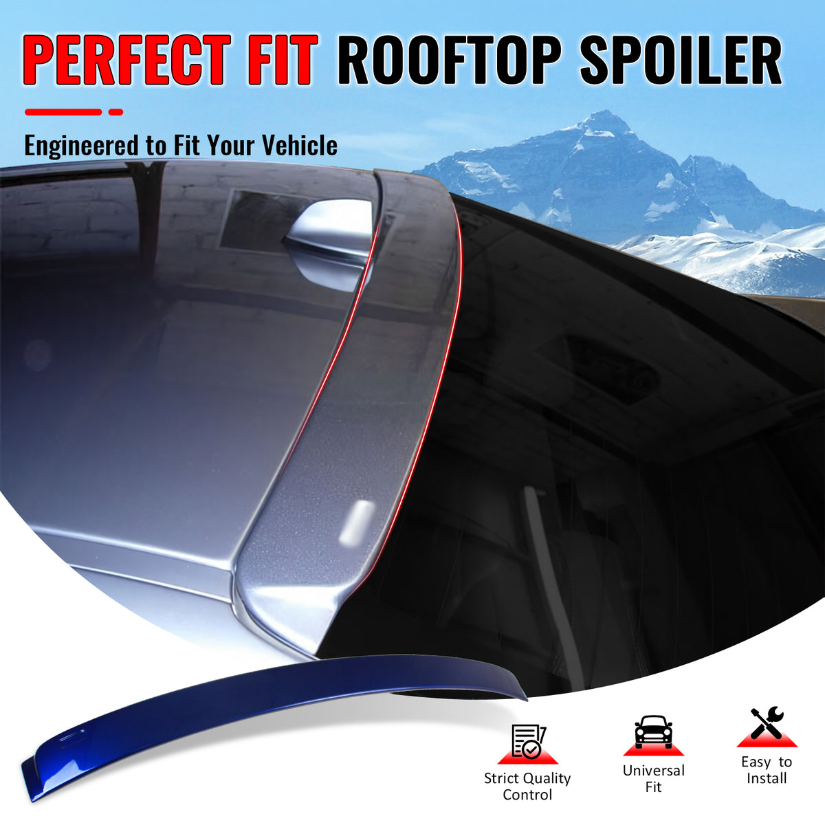 IKON MOTORSPORTS, Rear Window Roof Spoiler Compatible with 2006-2011 BMW 3 Series E90 Sedan 4-Door, AC Style Painted #381 Lemans Blue Metallic ABS Top Roofline Windshield Visor Spoiler Wing