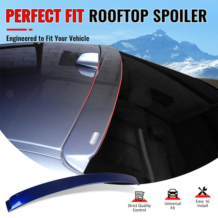 IKON MOTORSPORTS, Rear Window Roof Spoiler Compatible with 2006-2011 BMW 3 Series E90 Sedan 4-Door, AC Style Painted #381 Lemans Blue Metallic ABS Top Roofline Windshield Visor Spoiler Wing