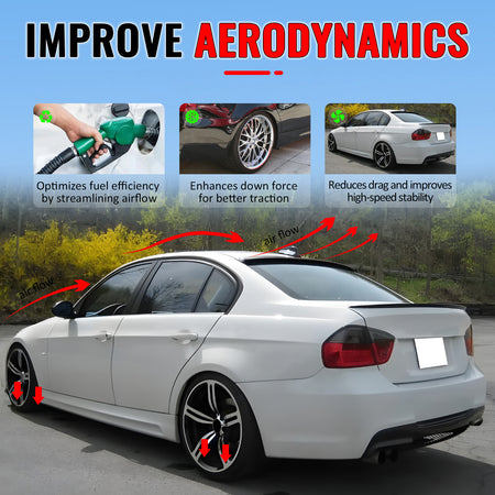 Fits 06-11 BMW 3 Series E90 Sedan 4-Door AC Style Roof Spoiler ABS Painted #475