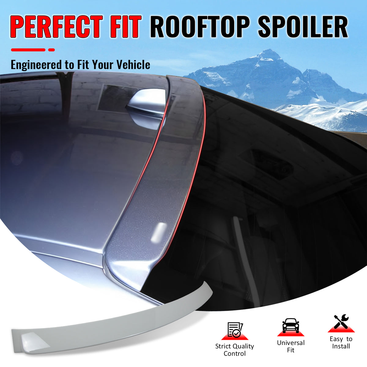 IKON MOTORSPORTS, Rear Window Roof Spoiler Compatible with 2006-2011 BMW 3 Series E90 Sedan 4-Door, AC Style Painted #N74 300 Alpine White III ABS Top Roofline Windshield Visor Spoiler Wing