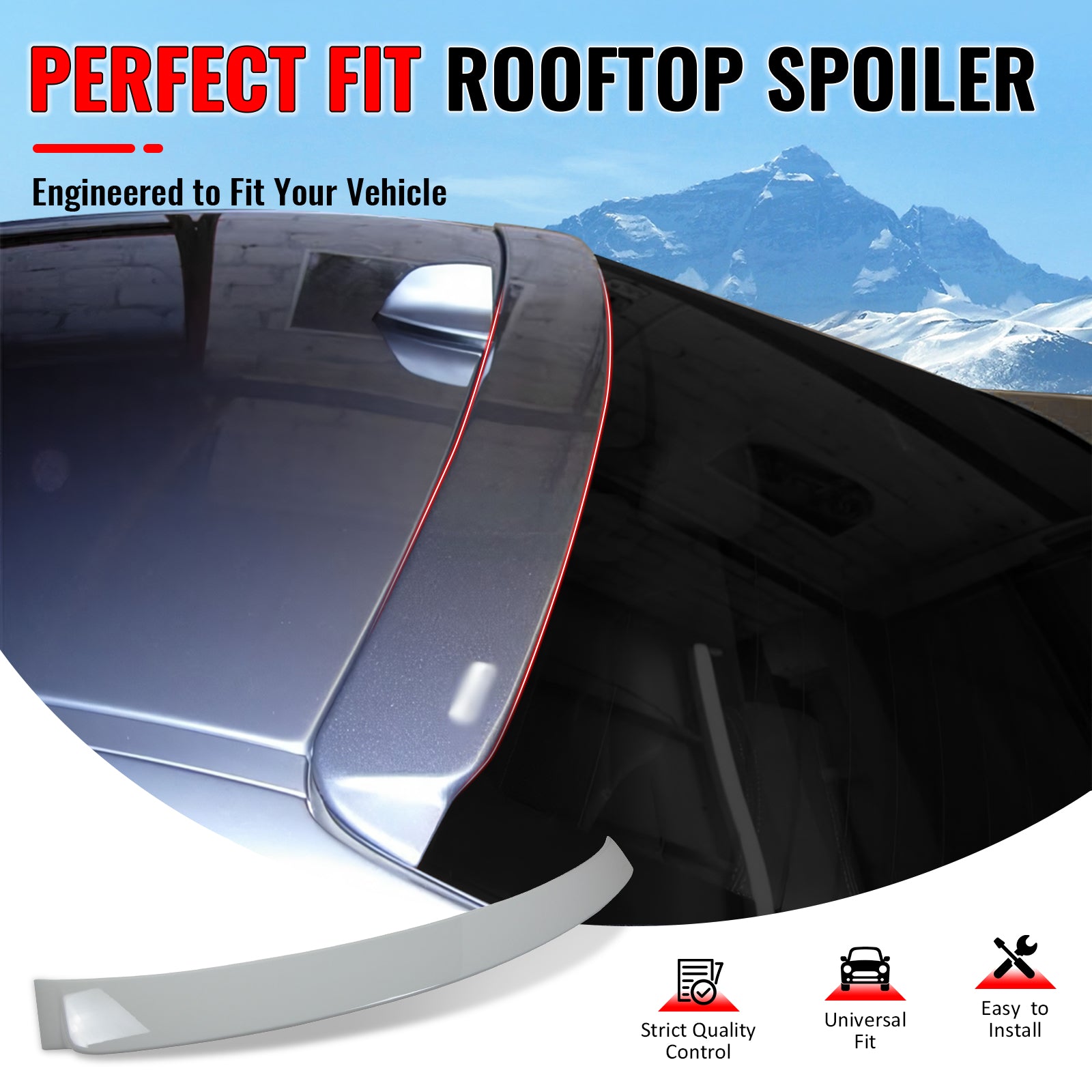 IKON MOTORSPORTS, Rear Window Roof Spoiler Compatible with 2006-2011 BMW 3 Series E90 Sedan 4-Door, AC Style Painted #N74 300 Alpine White III ABS Top Roofline Windshield Visor Spoiler Wing