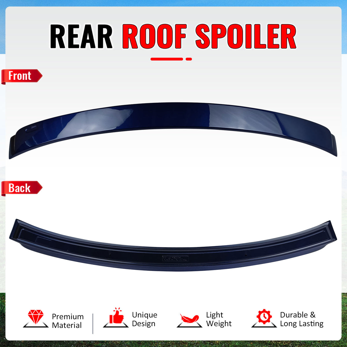 Fits 07-13 BMW E92 3-Series M3 AC Style Roof Spoiler Wing ABS Painted #381 Blue