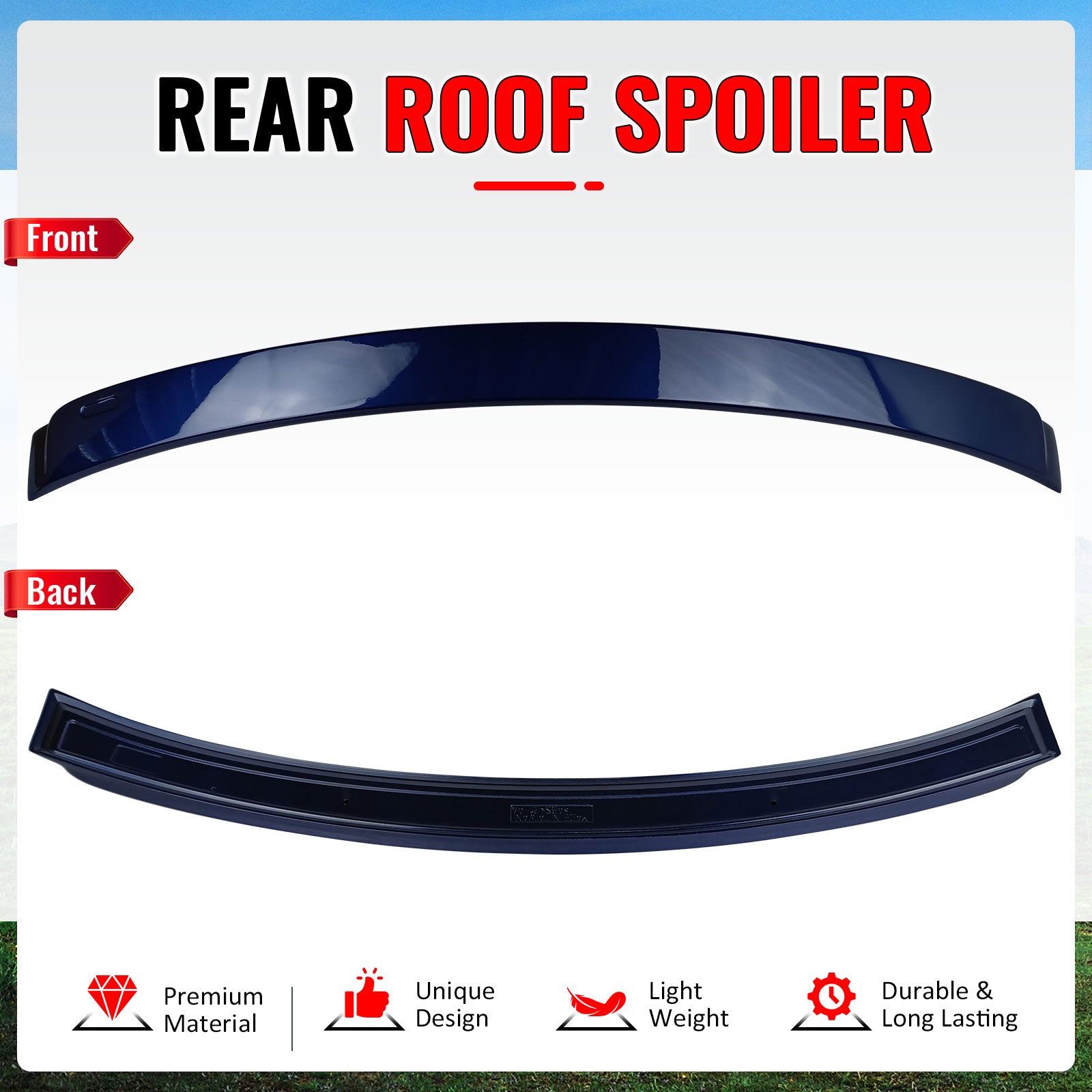 Fits 07-13 BMW E92 3-Series M3 AC Style Roof Spoiler Wing ABS Painted #381 Blue