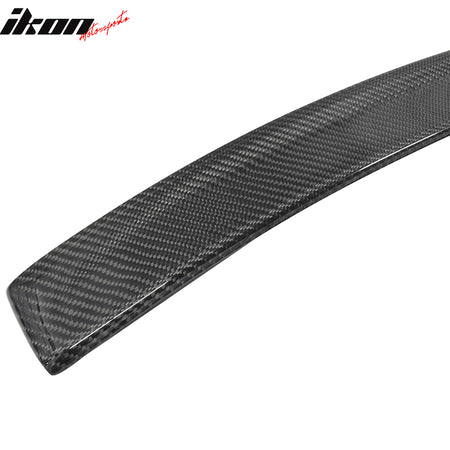 IKON MOTORSPORTS, Roof Spoiler Compatible With 2011-2016 BMW 5 Series F10 , Matte Carbon Fiber 3D Style Rear Spoiler Wing, 2012 2013 2014 2015