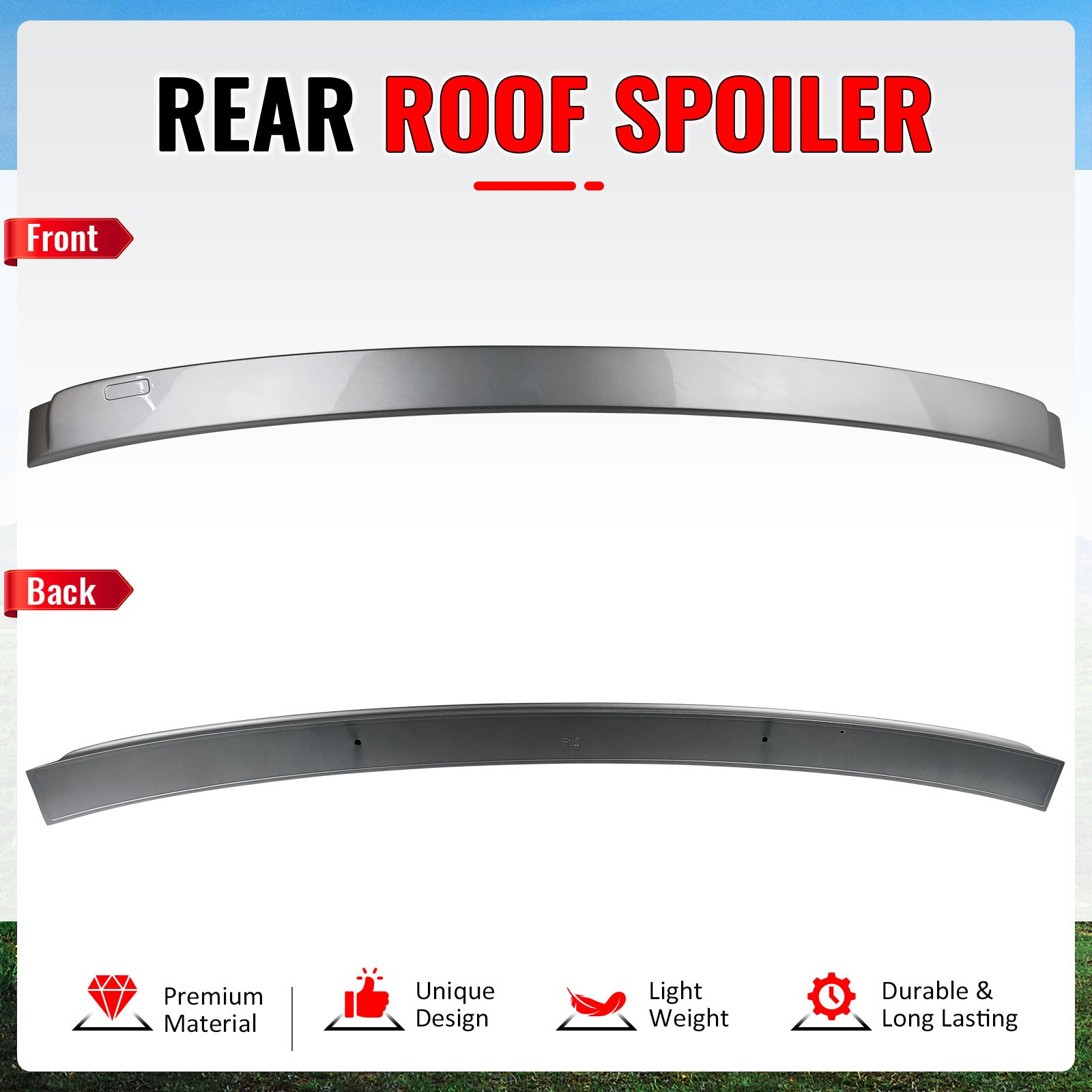 Fits 11-16 F10 Sedan AC Painted Roof Spoiler #354 Titanium Silver Metallic