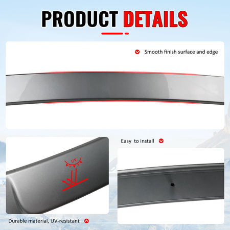 Fits 11-16 F10 Sedan AC Painted Roof Spoiler #354 Titanium Silver Metallic