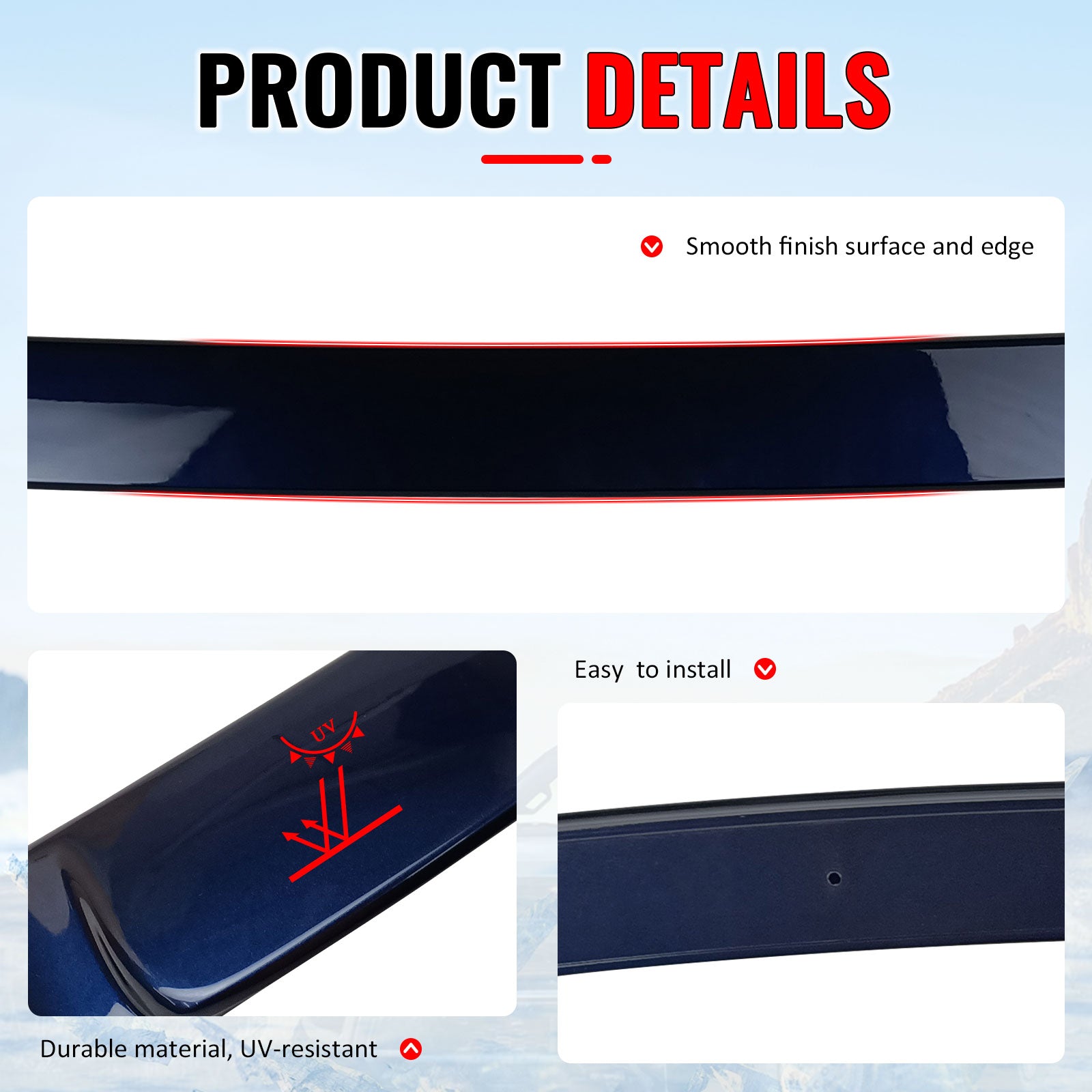 Fits 11-16 F10 Sedan AC Painted Roof Spoiler #A76 Deep Sea Blue Metallic