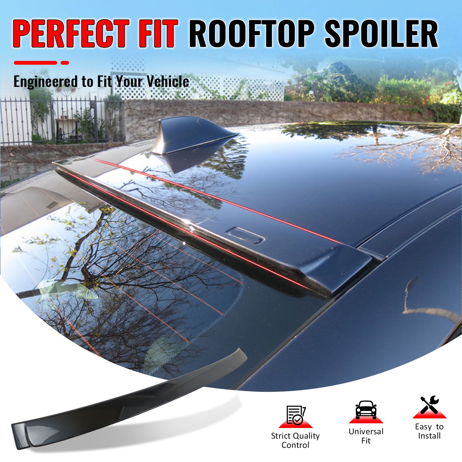 IKON MOTORSPORTS, Roof Spoiler Compatible With 2011-2016 BMW 5 Series F10 Sedan 4-Door, AC Style Painted #B39 Mineral Gray Metallic ABS Rear Wing Lid Deck