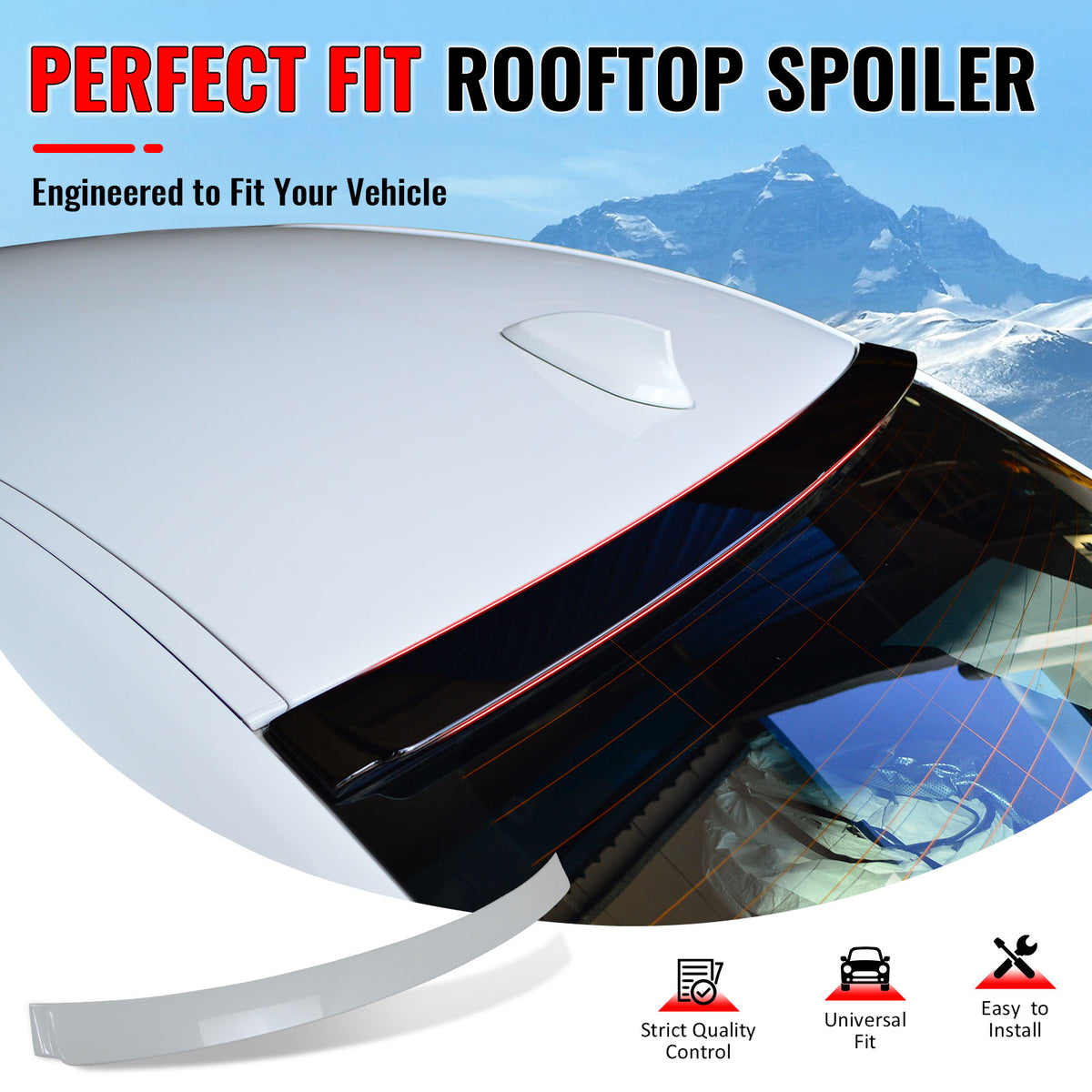 IKON MOTORSPORTS, Rear Window Roof Spoiler Compatible with 2012-2018 BMW F30 3-Series Sedan 4-Door, AC Style Painted #A96 Mineral White Pearl ABS Top Roofline Windshield Visor Spoiler Wing