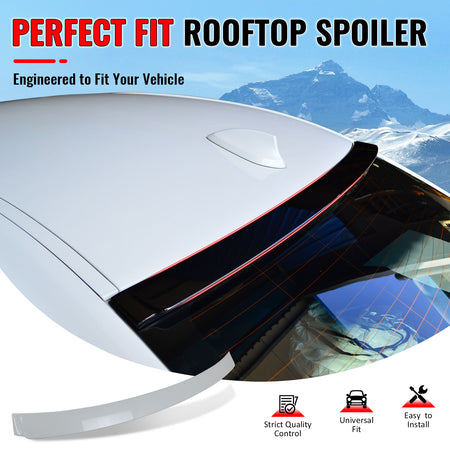 IKON MOTORSPORTS, Rear Window Roof Spoiler Compatible with 2012-2018 BMW F30 3-Series Sedan 4-Door, AC Style Painted #A96 Mineral White Pearl ABS Top Roofline Windshield Visor Spoiler Wing