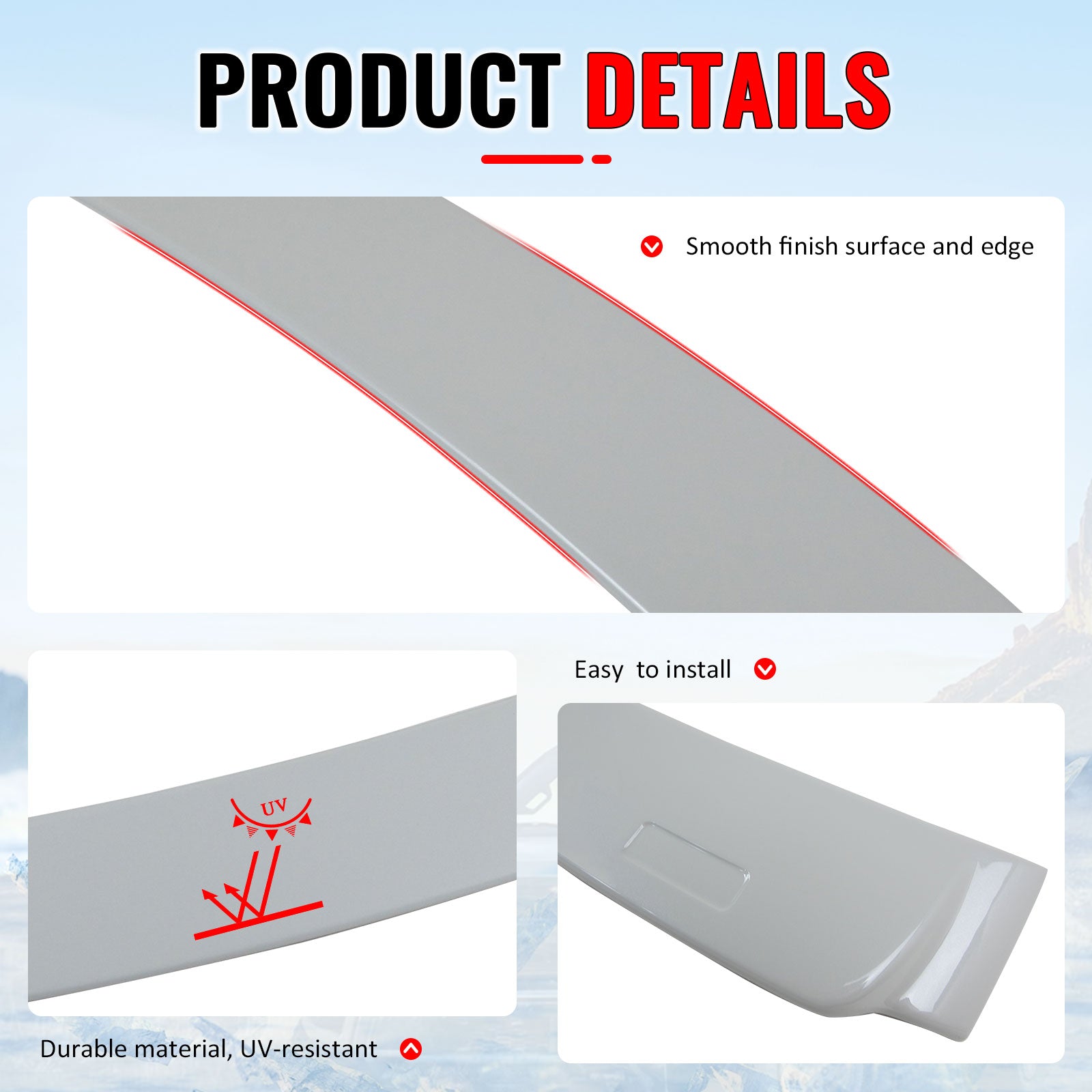 Fits 12-18 BMW F30 3-Series Sedan AC Style Rear Roof Spoiler Painted #A96 White
