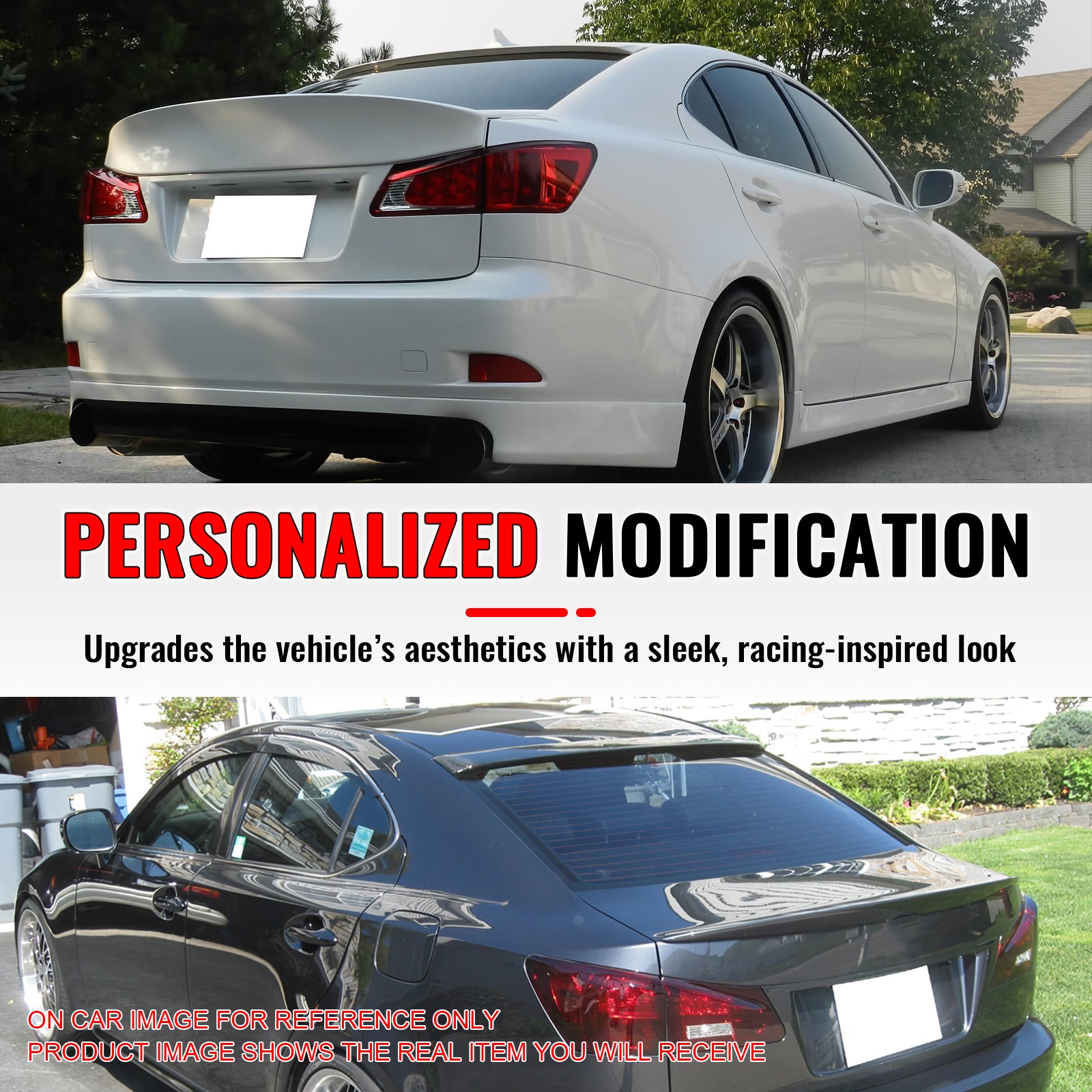 Fits 06-13 Lexus IS250 IS350 IS F Sedan OE Style Roof Spoiler Painted #074 Pearl