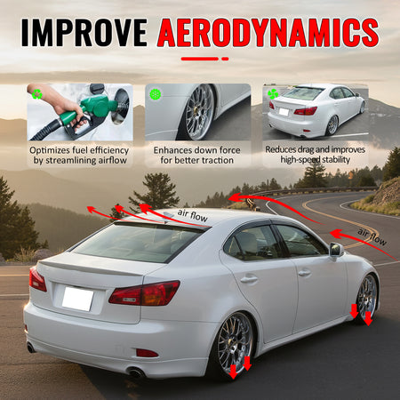 Fits 06-13 IS250 IS350 IS F 4Dr OE Style Roof Spoiler #8U0 Black Sapphire Pearl