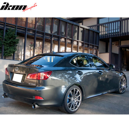 Roof Spoiler Compatible With For 2006-2013 Lexus IS250 350, Rear Wing Unpainted ABS Factory Style Lid Rear Trunk Tail Spoiler Wing by IKON MOTORSPORTS, 2007 2008 2009 2010 2011 2012