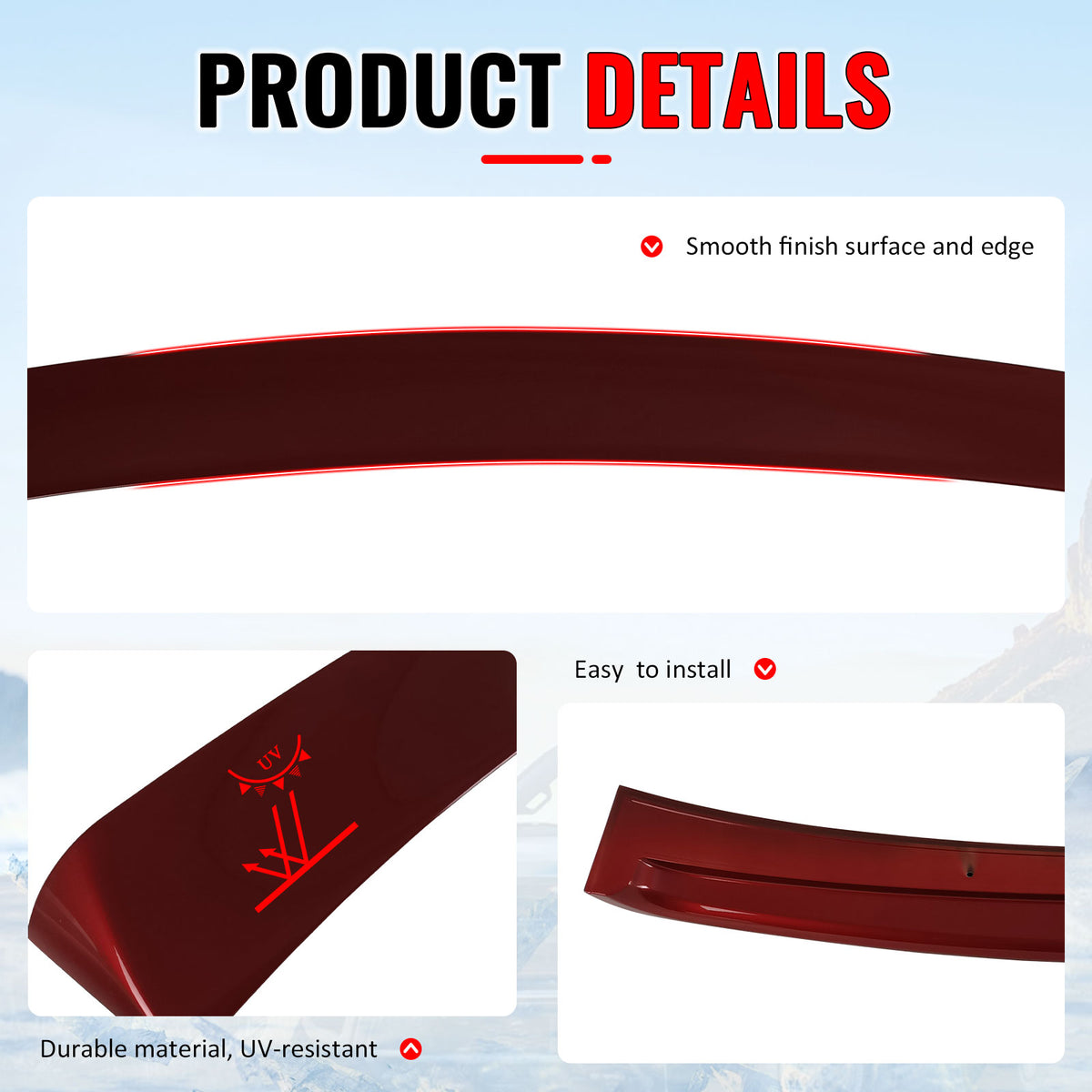 Fits 10-15 Hyundai Elantra Sedan OE Style Roof Spoiler Painted #S2R Red Allure