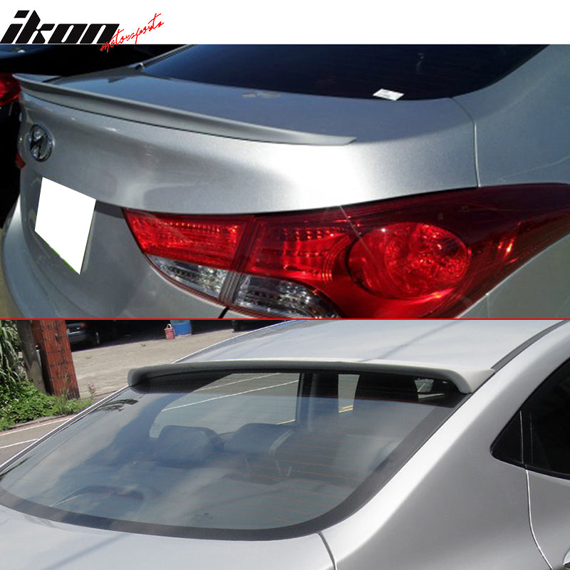 Trunk & Roof Spoiler Compatible With 2010-2015 Hyundai Elantra MD