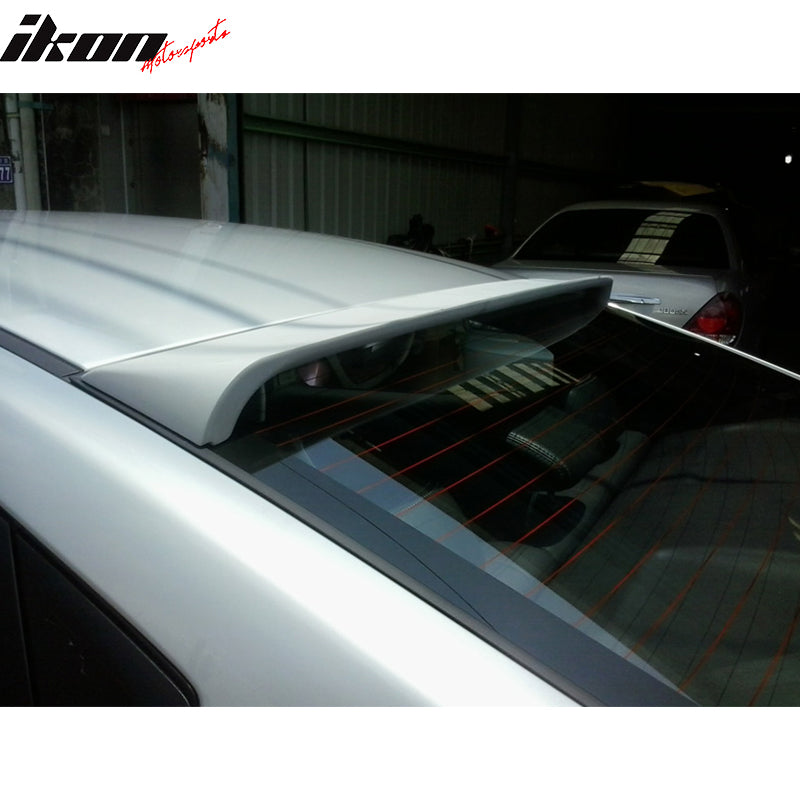 IKON MOTORSPORTS, Roof Spoiler Compatible With 2010-2015 Hyundai Elantra, ABS Plastic OE Factory Style Rear Spoiler Wing